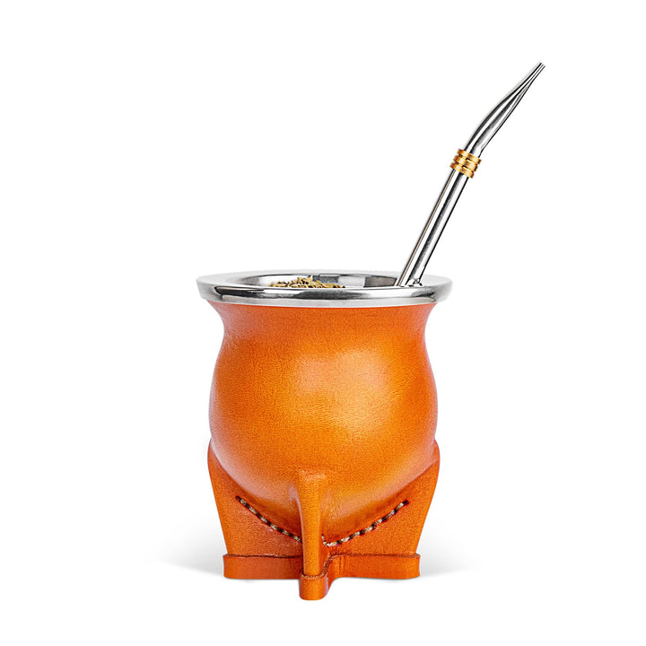 Argentinische Yerba Mate Tasse mit Keramik-Futter, Strohhalm, Tee-Kalabass, Tasse, eine Bombilla Mat