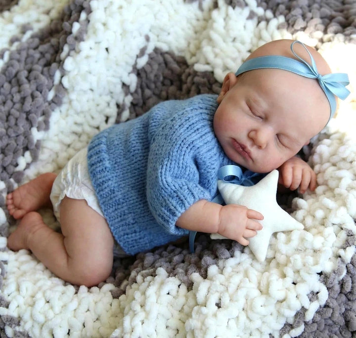 Zero pam Reborn Baby Mädchen-30CM Echtem Silikon Reborn Baby Vollsilikon Lebensecht, Reborn Puppen L