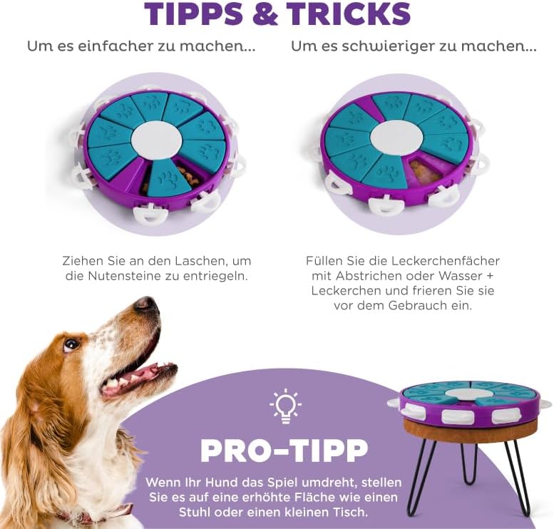 Outward Hound by Nina Ottosson Dog Twister Treat Puzzle Enrichment Toy, Level 3 Advanced, Purple, Do