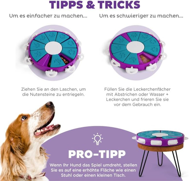 Outward Hound by Nina Ottosson Dog Twister Treat Puzzle Enrichment Toy, Level 3 Advanced, Purple, Do