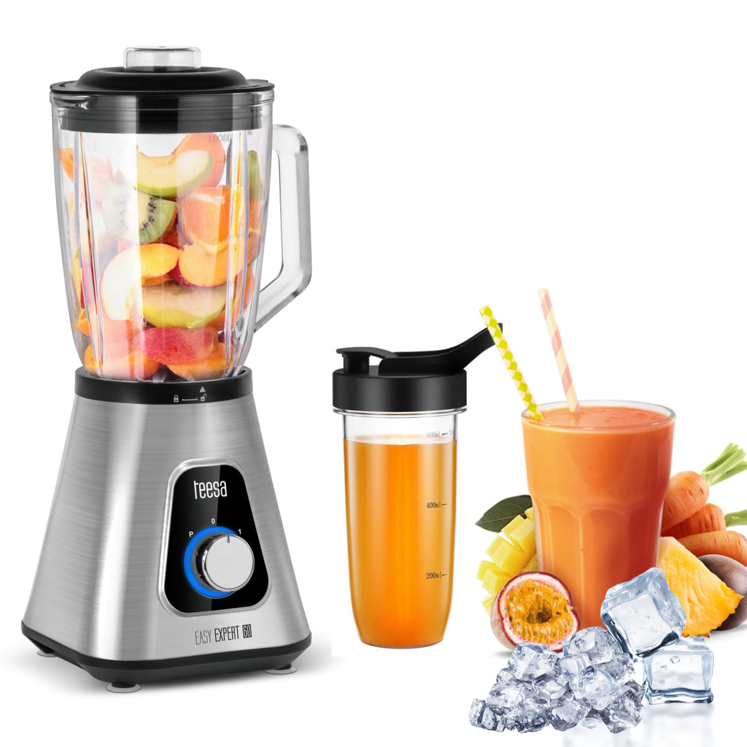 Teesa Easy EXPERT GO Bechermixer, Leistung: 1300 W, Glasbecher mit einem Fassungsvermögen von 1,5 l,