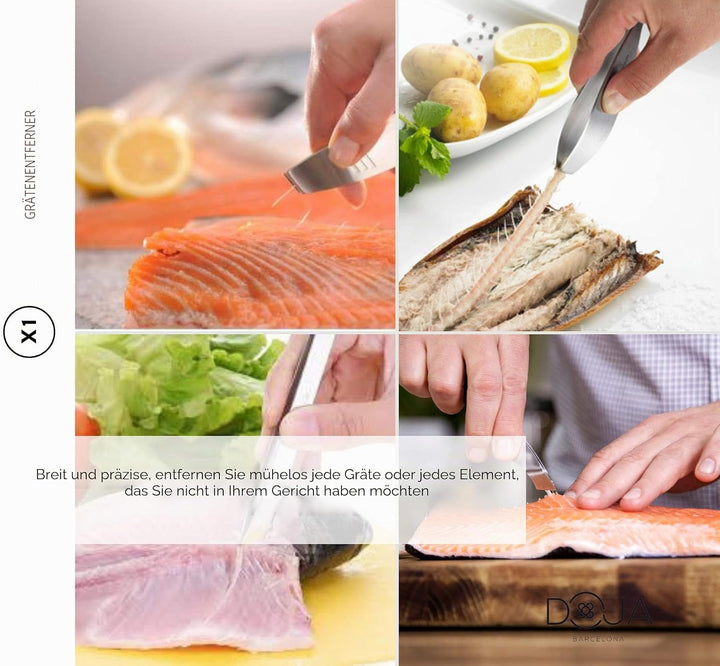 DOJA Barcelona | Kueche Chef Kochutensilien | Farbe: Regenbogen | 7 Utensilien Edelstahl Plating Kit