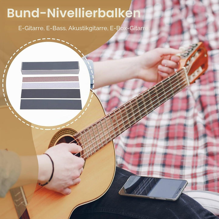 Gitarren Bund Nivellierungs, 20x3,8x2,5cm/7,9X1,5X1 Zoll Schleifbalken Nivellierstange mit selbstkle