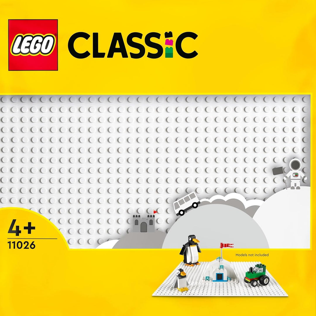LEGO 11024 Classic Graue Bauplatte, quadratische Grundplatte mit 48x48 Noppen & 11026 Classic Weisse