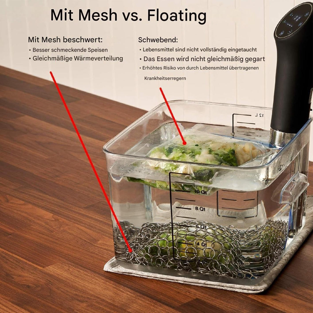Sous-Vide-Kettengewicht 20 X 20 Cm Sous-Vide-Gewichte Edelstahl-Sous-Vide-Gewicht Lebensmittelecht S