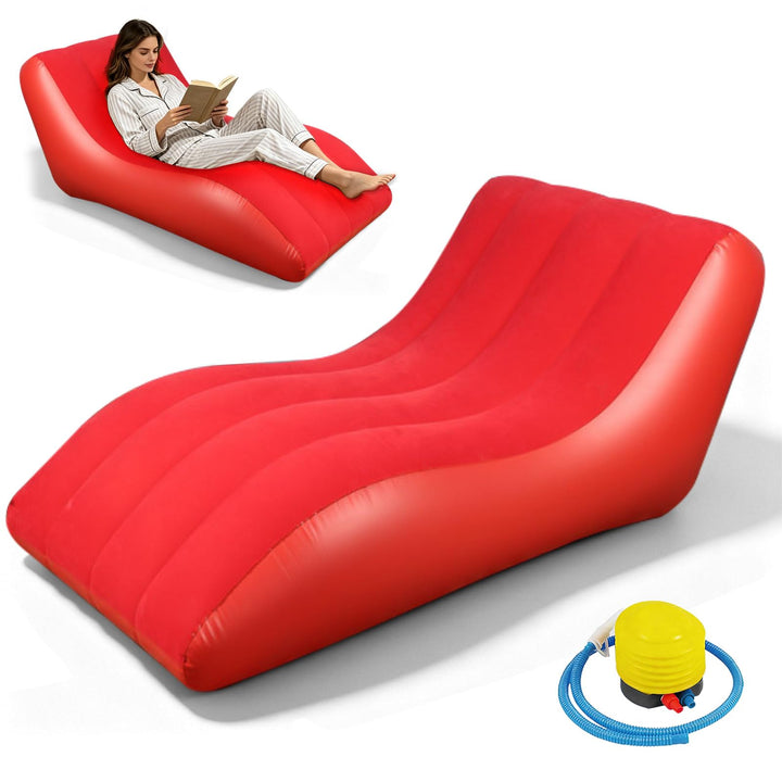 Bocguy Aufblasbarer Sessel, Luftsessel Outdoor, Luftsofa mit Luftpumpe, PVC Inflatable Sofa, Aufblas