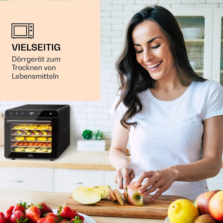 Klarstein Dörrautomat, Dörrgerät für Gemüse, Obst, Nüsse und Fleisch Trocknen, Food Dehydrator mit 6