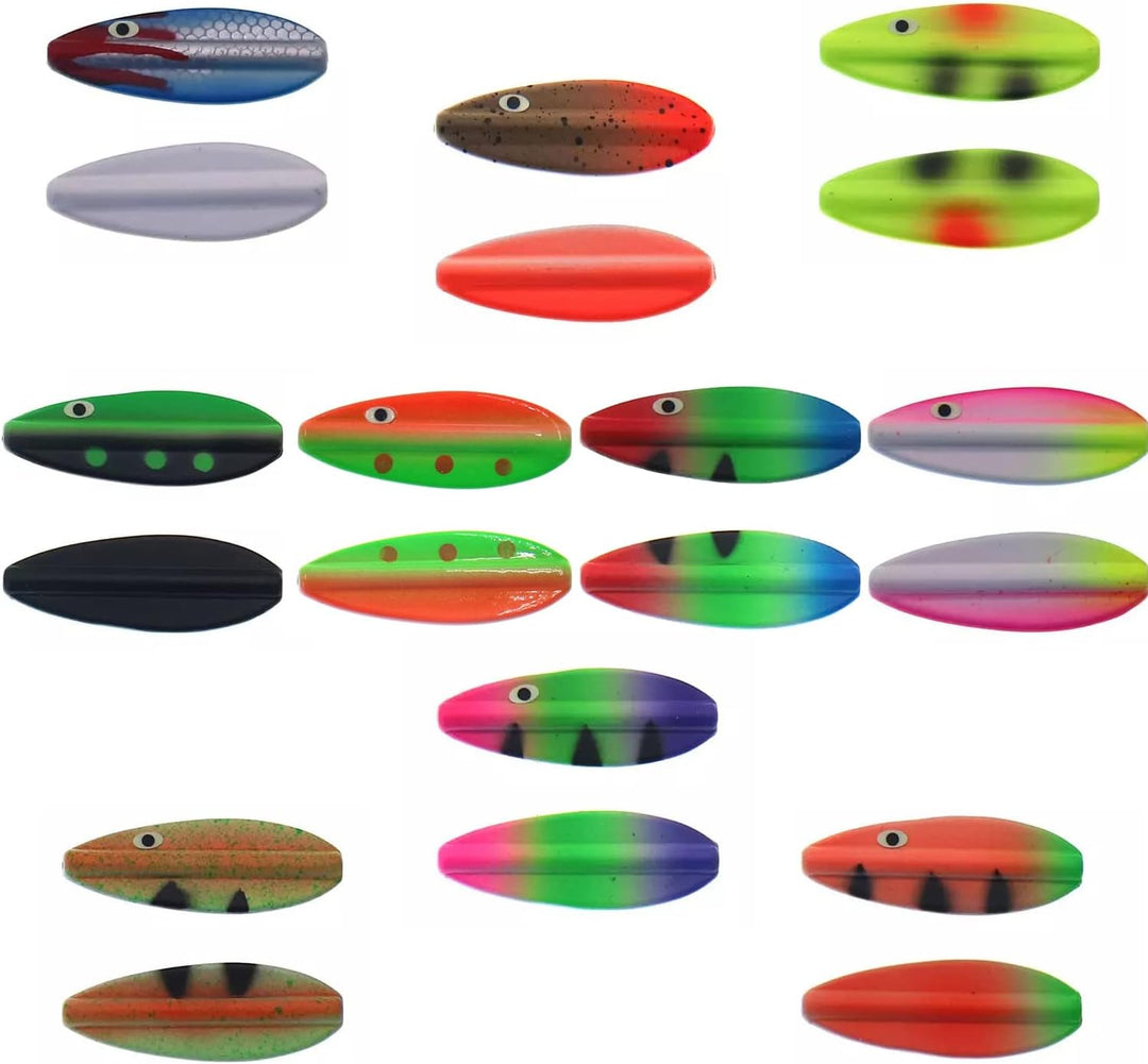 Njord Kalastus Durchlaufblinker Set in Box 3,9g | Inline Spoon Forelle UV Aktiv und Selbstleuchtende