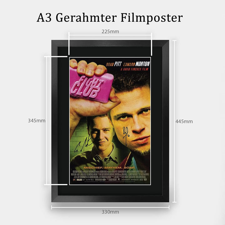 HWC Trading Fightclub A3 Gerahmte Signiert Gedruckt Autogramme Bild Druck-Fotoanzeige Geschenk Für B