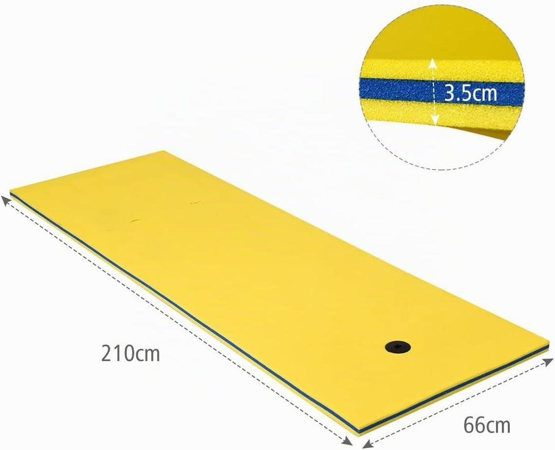 COSTWAY Schwimmmatte 355 x 183 cm, Schwimmende Wassermatte bis 400 kg belastbar, Schwimmmatte aus re