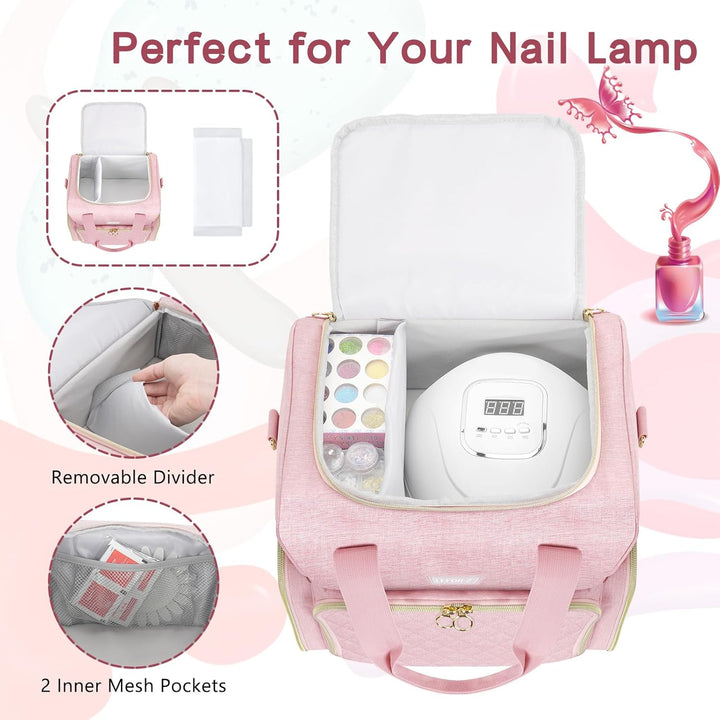 Nagellack Organizer Tasche,Doppelschichtige Nagellack Aufbewahrung Tasche für 80 Flaschen (15 ml) un