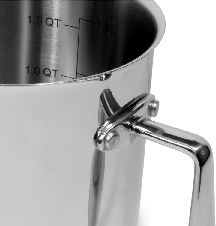 Milchtopf aus Edelstahl - Milchtopf geeignet für Induktion - Griff aus Stahl - Made in Italy - Durch