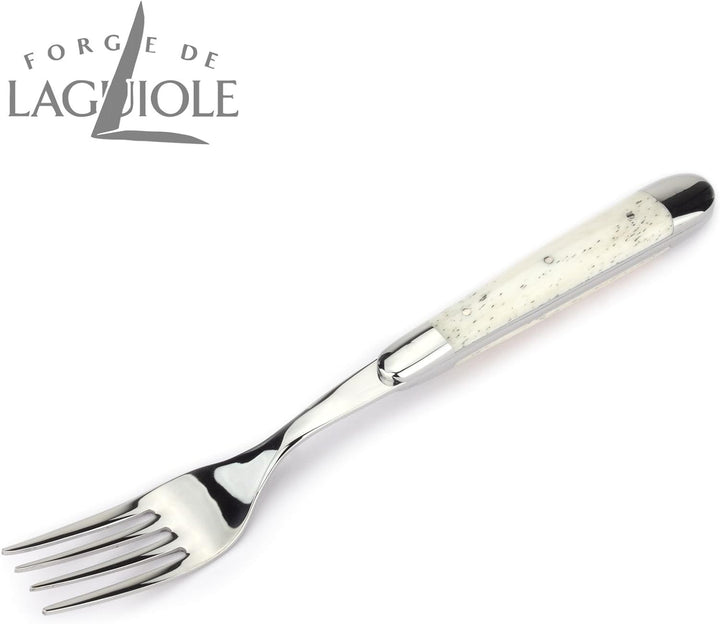 Forge de Laguiole - Steakbesteck - Griff Knochen - Besteck Frankreich - Steakmesser und Gabel - Stah