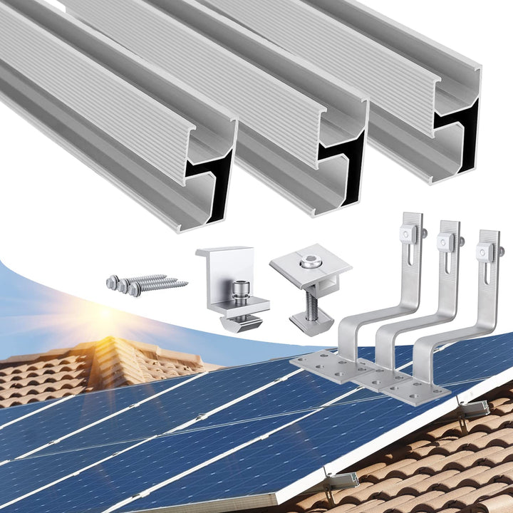 Solarmodul Halterung Ziegeldach Befestigungssystem, Alu Solarpanel Halterung Dachhaken Aluprofil Pho