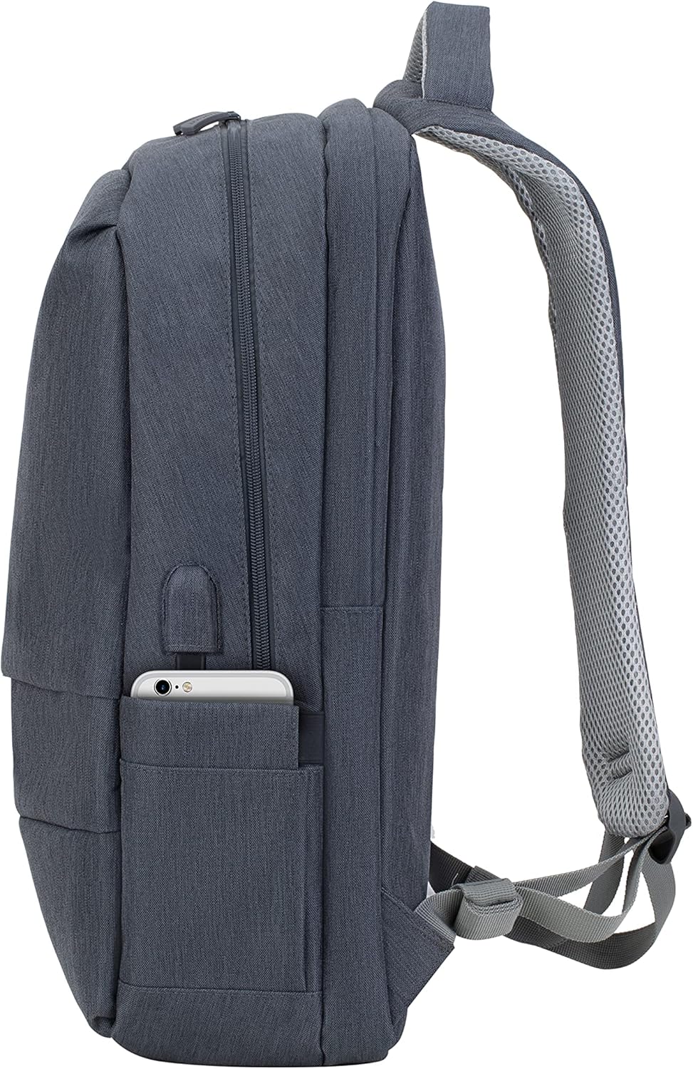 Rivacase Laptoprucksack mit USB-Ladeanschluss - wasserabweisender Notebook-Rucksack bis 17,3 Zoll -