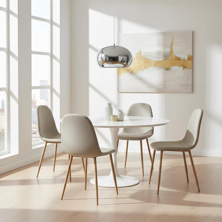 Homy Casa Esszimmerstühle, Stoff Küchenstuhl mit Metallbeinen, Schlafzimmer, Wohnzimmer, Eichenbeine