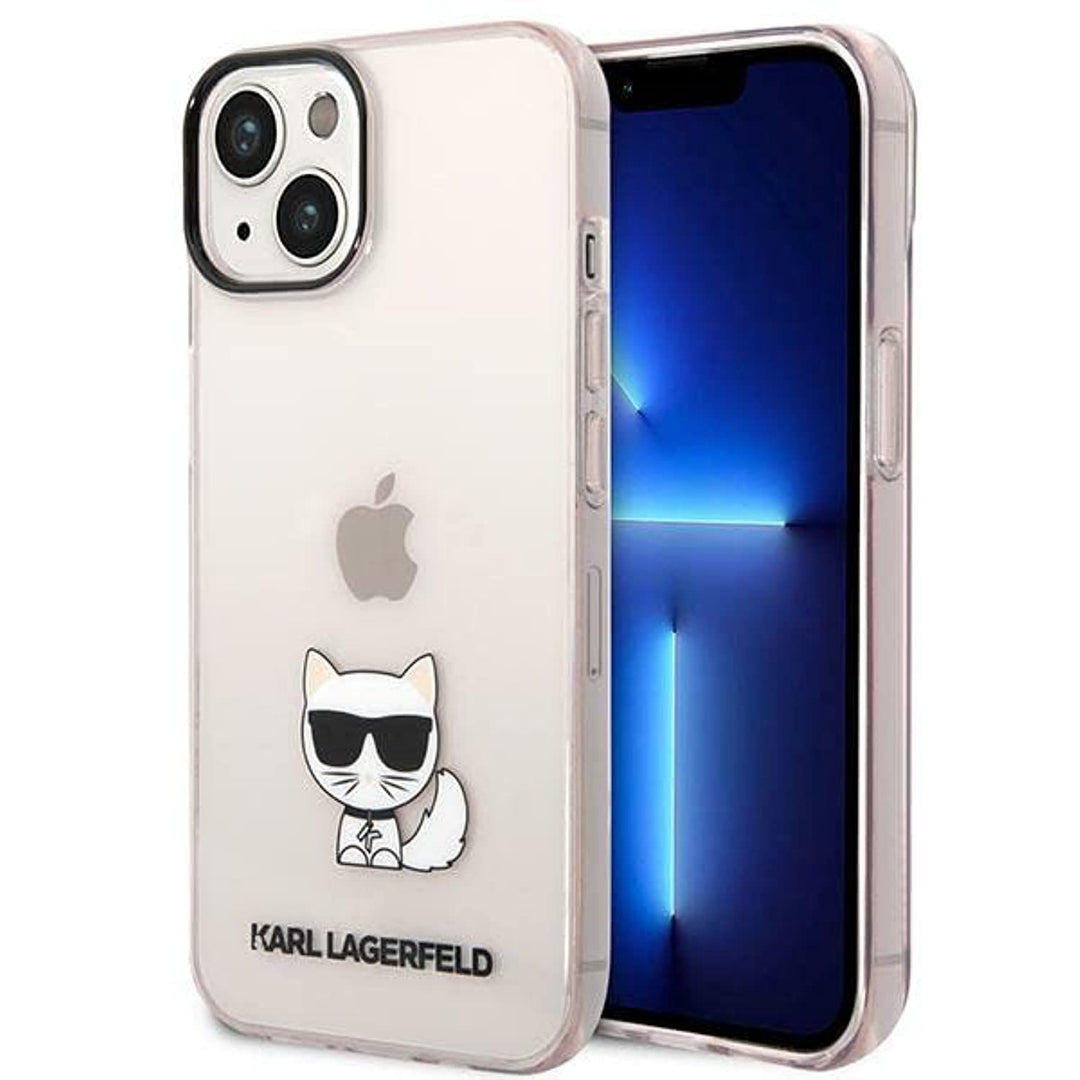 KARL LAGERFELD KLHCP14SCTTRI hülle für iPhone 14 6,1" hardcase rosa/pink Transparent Choupette Body