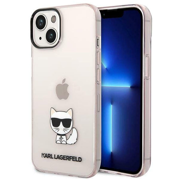 KARL LAGERFELD KLHCP14SCTTRI hülle für iPhone 14 6,1" hardcase rosa/pink Transparent Choupette Body