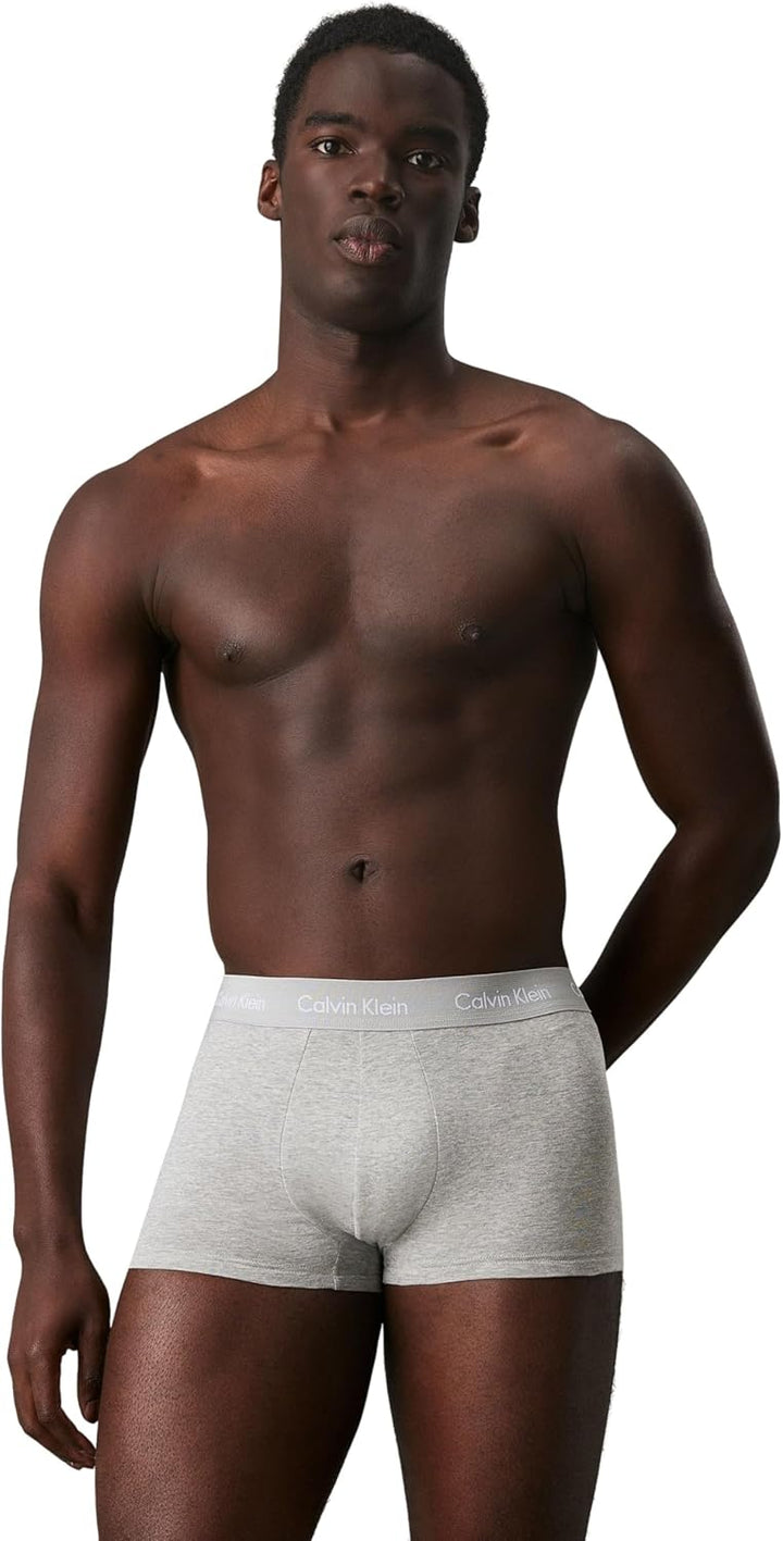 Calvin Klein Herren 3er Pack Boxershorts Low Rise Trunks Unterwäsche L Mehrfarbig (Black/Grey Heathe