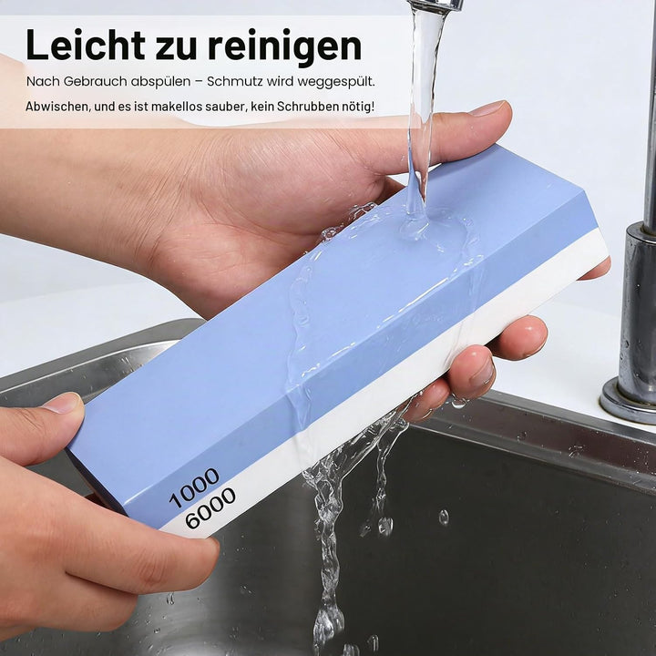 Abziehstein Schleifstein Set für Messer 1000/6000, Professionell 5-IN-1 Messerschärfer Wetzstein, mi