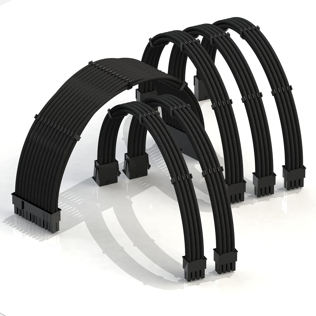 LINKUP - AVA 30cm PSU Kabelverlängerung Ummantelt GPU Nach Mass PC Stromversorgung mit Kamm-Kit - Ko