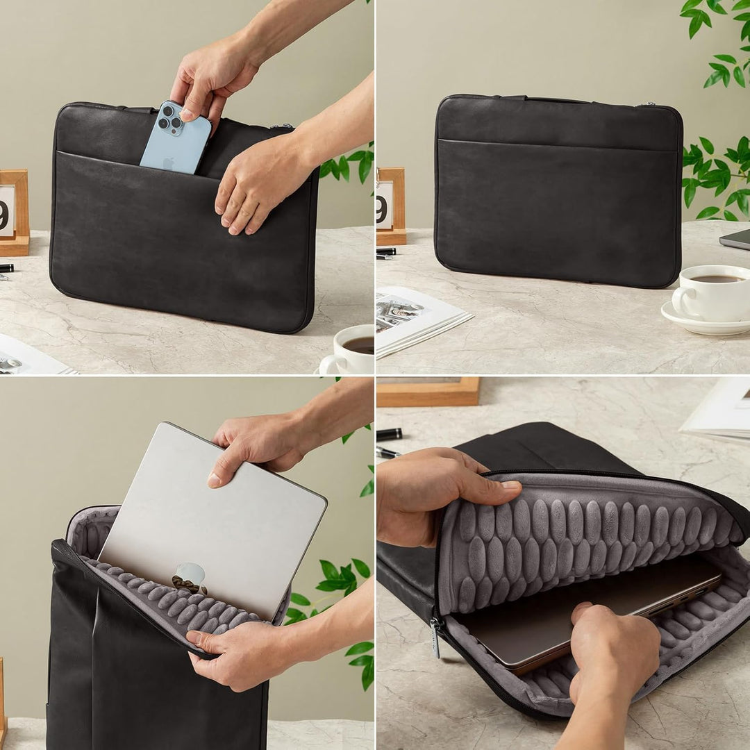 Lopoleis® Laptoptasche, Arbeitstasche Herren und Damen PU Leder, Laptop hülle Business Handtasche Tr