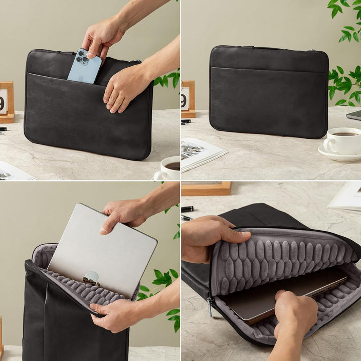 Lopoleis® Laptoptasche, Arbeitstasche Herren und Damen PU Leder, Laptop hülle Business Handtasche Tr