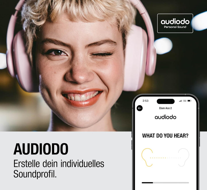 Fresh 'n Rebel Clam Ace 2, ANC-Kopfhörer, Hybrid Active Noise Cancelling, Ambient-Sound-Modus, Multi