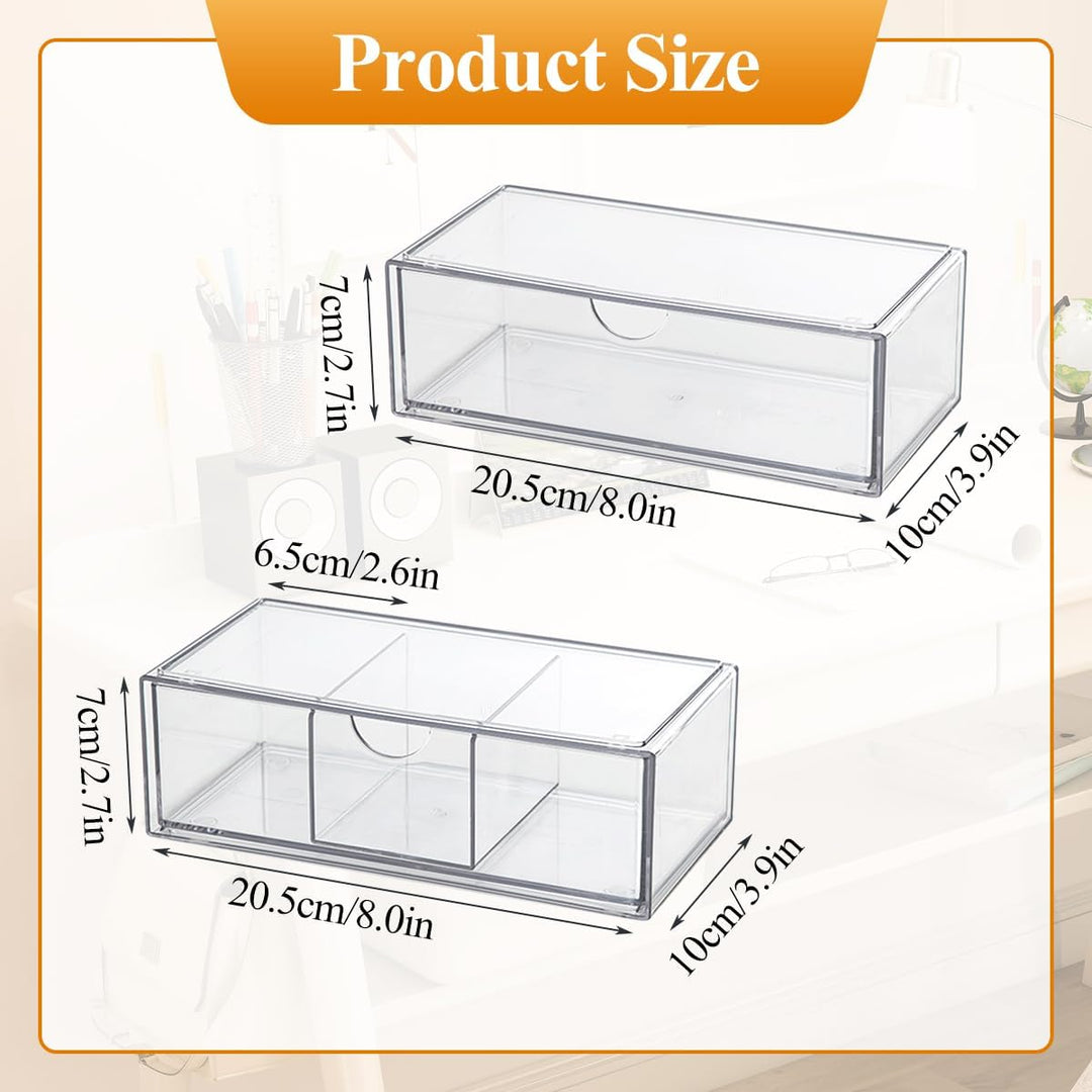 3pcs Kosmetik Organizer Schubladen, Acryl schubladen organizer bad Stapelbar, Make-up Veranstalter S