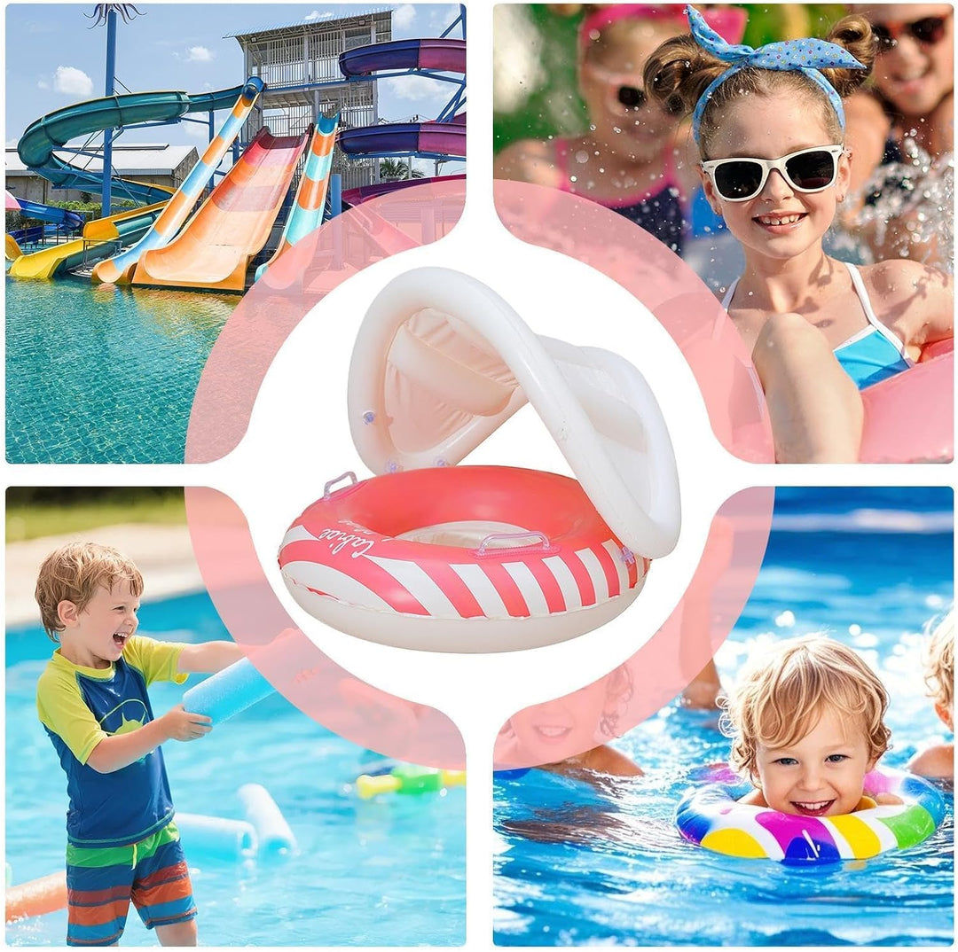 Schwimmring Mit Abnehmbarem Sonnendach, Aufblasbare Schwimmreifen Für Kinder, Schwimmsitz Sicherheit