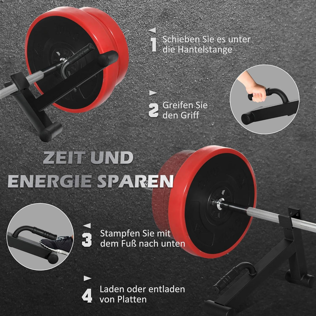 SPORTNOW Barbell Jack Deadlift Jack mit rutschfestem Griff Kreuzheben Langhantelheber Langhantelstän