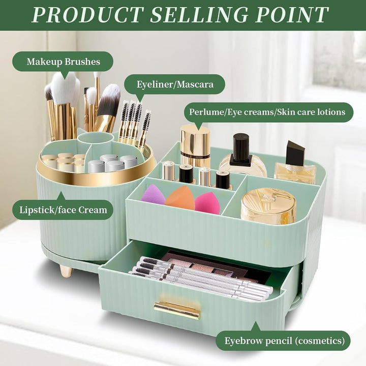 Cinnani Make Up Kosmetik Organizer, 360° Drehbarer Multifunktionale Kosmetikaufbewahrung,Beauty Orga