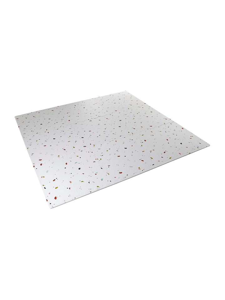 VERTBAUDET Grosse Puzzle-Spielmatte 9-teilig Kinderzimmer weiss/terrazomuster, weiss/terrazomuster