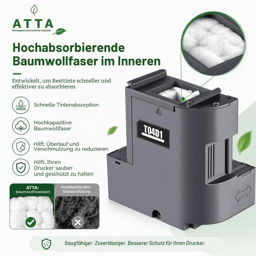 ATTA T04D1 Wartungsbox Kompatibel für Epson T04D100 C13T04D100 für ET-4750 ET-4850 ET-3750 ET-15000