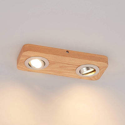 Lindby LED Deckenlampe 'Mikari' (Modern) aus Holz u.a. für Wohnzimmer & Esszimmer (2 flammig,) - Dec