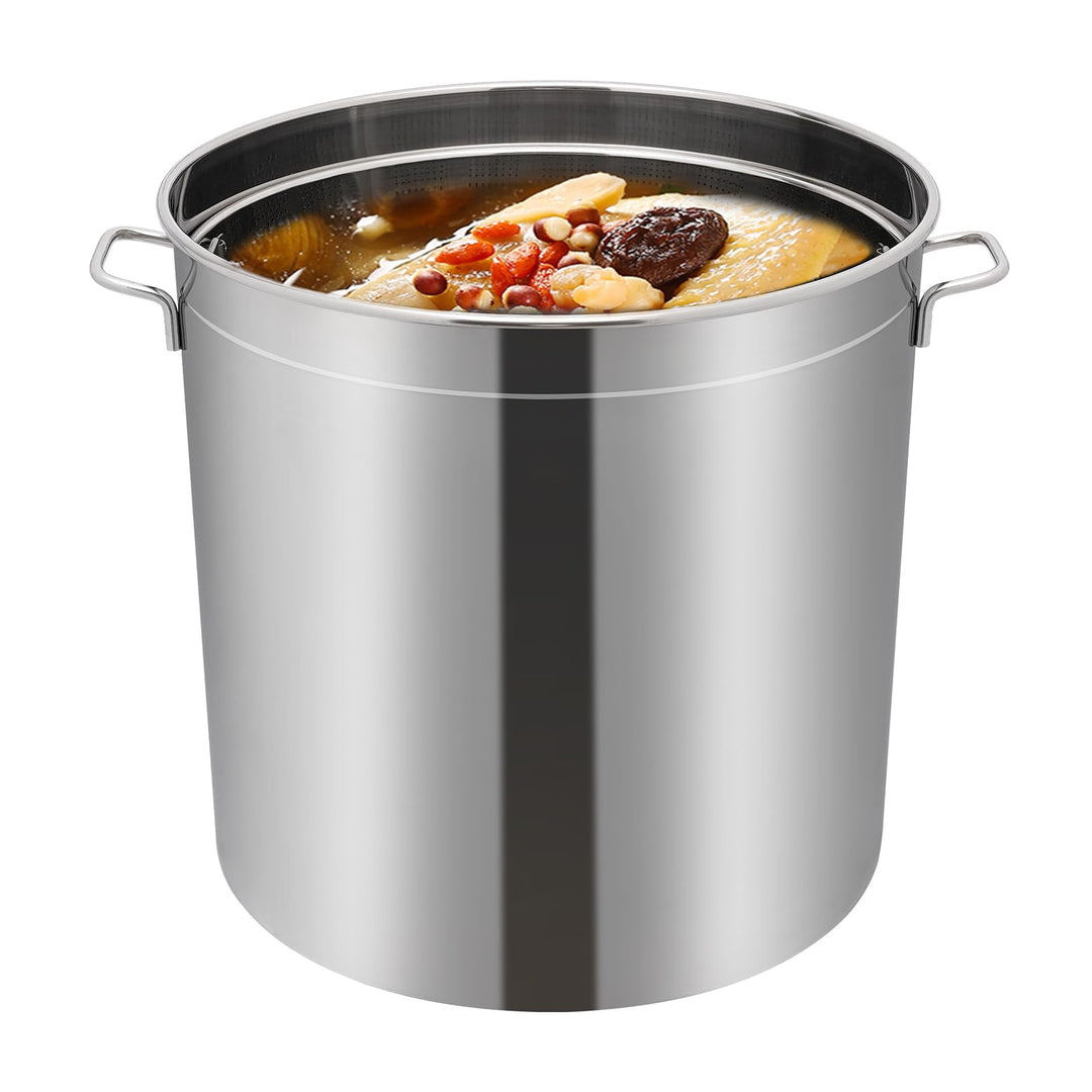 Suppentopf Edelstahl Kochtopf Kochtöpfe Cooking Pot mit Korb Deckel 50 l für Induktionskochfeld Gaso