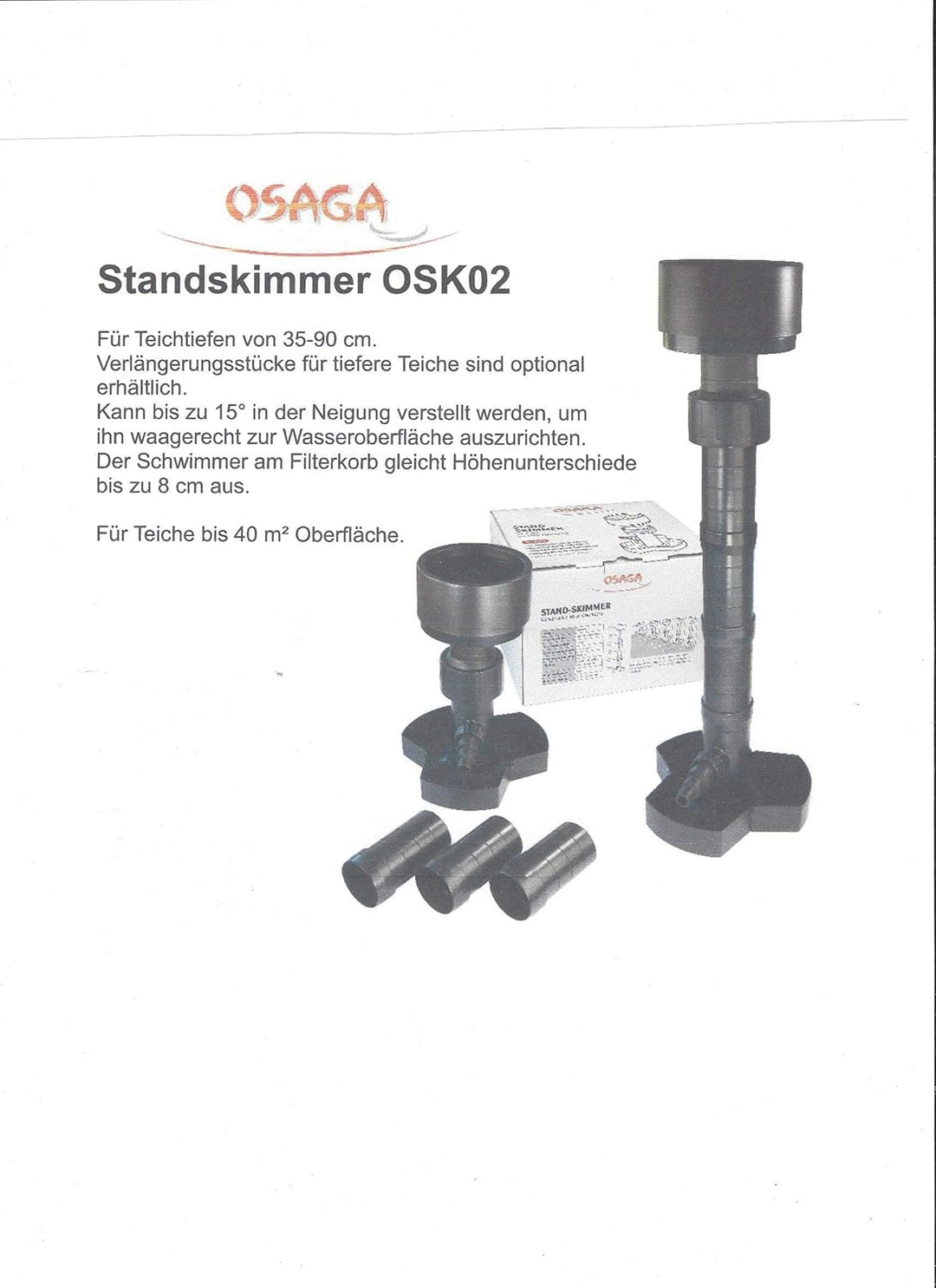 Osaga Standskimmer Poolskimmer Teichskimmer Gartenteich Schwimmteich