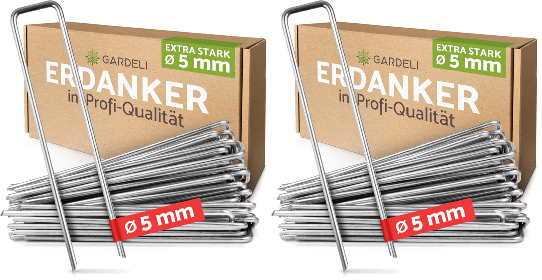 Anti-Rost Erdanker (Ø 5 mm) für extrem Harte Böden – Unglaublich Stabiler, verzinkter Stahldraht (ro