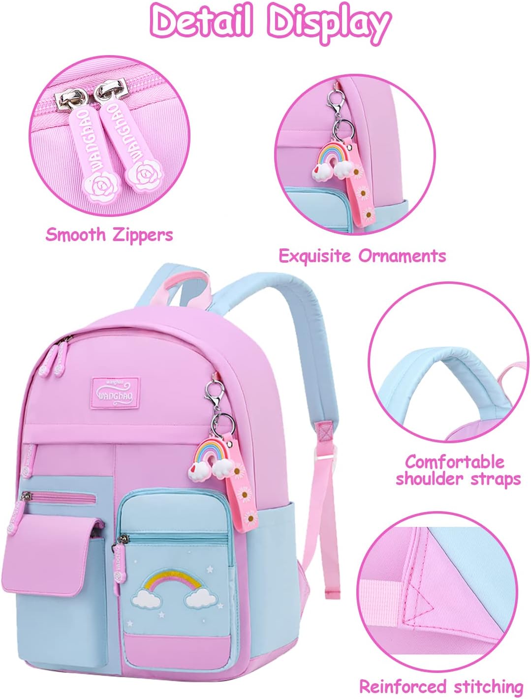 Amythe Kinderrucksack Mädchen,Rucksack Kindergarten,Schulranzen Mädchen 1-3. klasse, Leichte und Was