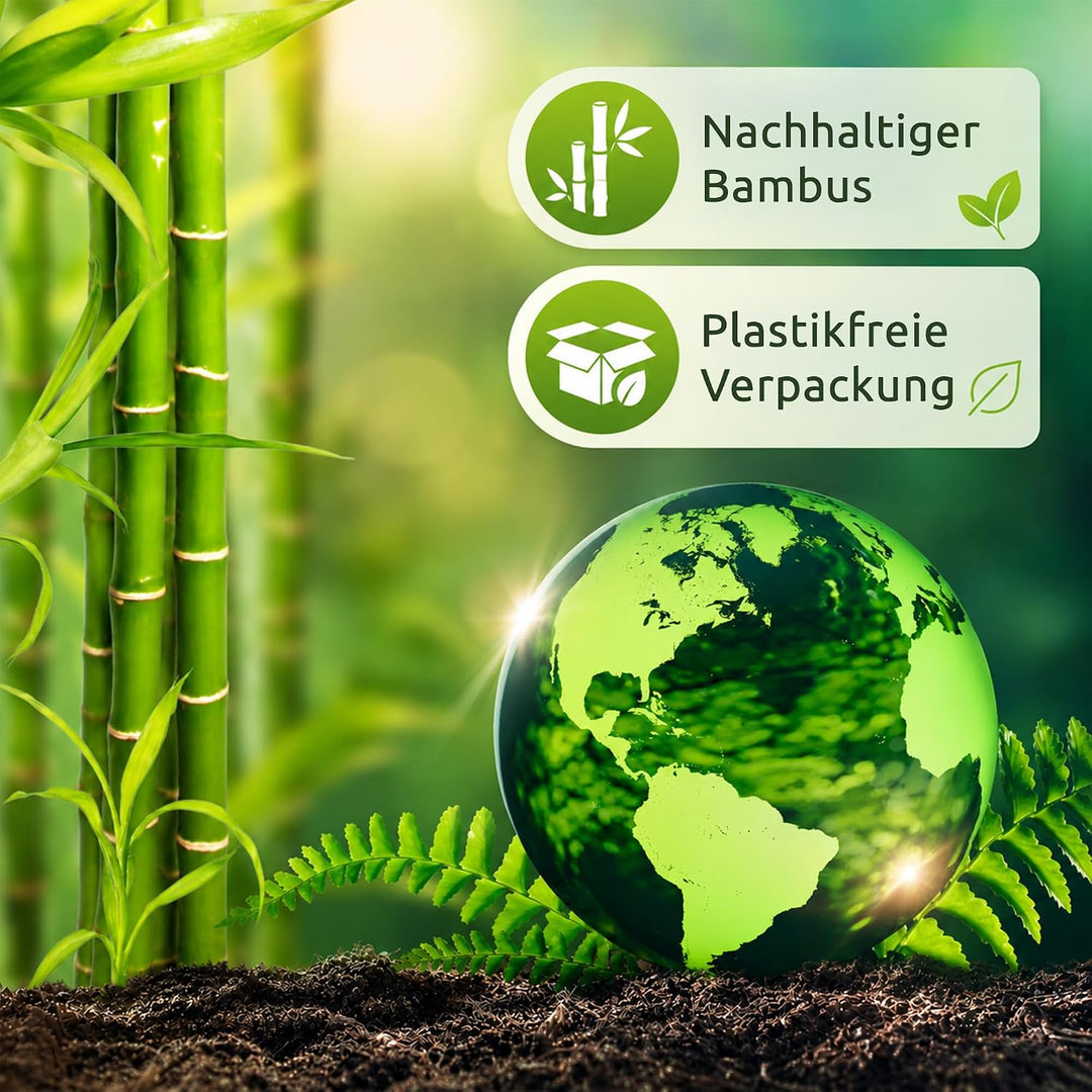 ECENCE Handtuchhalter Holz ohne Bohren, Natürlich &amp; Stilvoll, Selbstklebende Handtuchstange aus Bamb