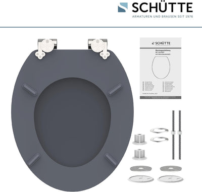 SCHÜTTE WC-Sitz SPIRIT mit Absenkautomatik aus Holz | Toilettendeckel aus MDF | Holzkern Toilettensi