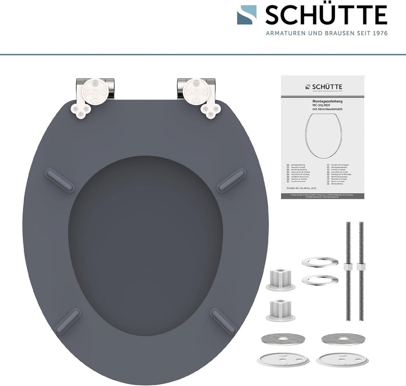 SCHÜTTE WC-Sitz SPIRIT mit Absenkautomatik aus Holz | Toilettendeckel aus MDF | Holzkern Toilettensi