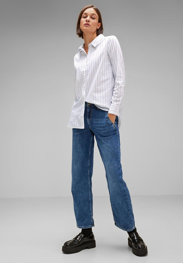 Street One Damen Office Longbluse 38 Weiss, 38 Weiss
