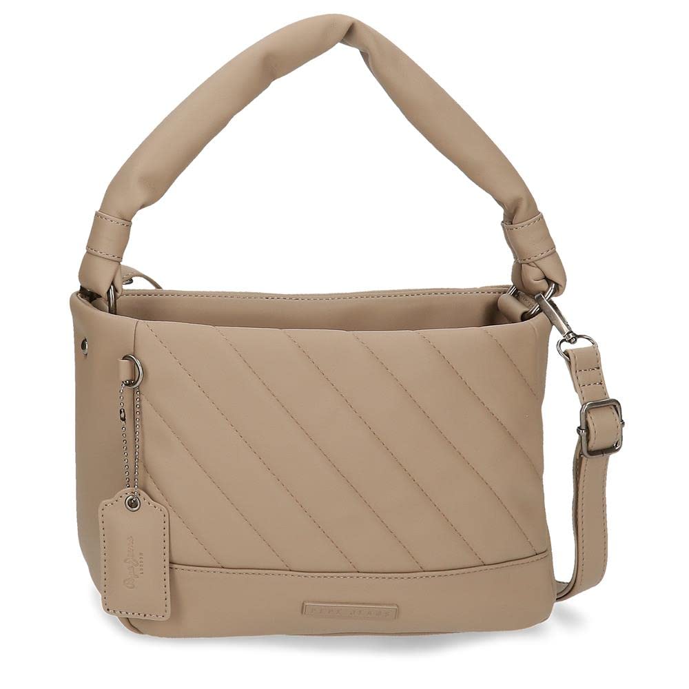 Pepe Jeans Taupe Schultertasche, Taupe Schultertasche