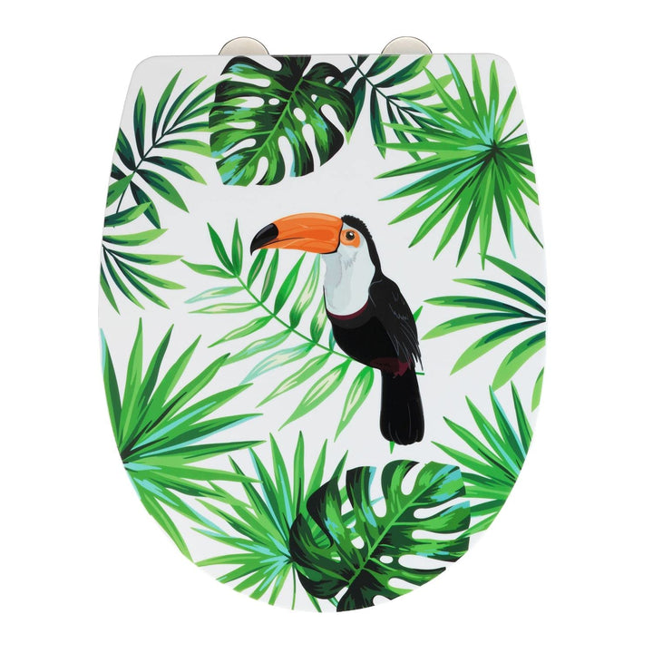 Wenko Premium WC-Sitz Tucan, High Gloss Oberfläche, Toilettendeckel mit Absenkautomatik, aus bruchst