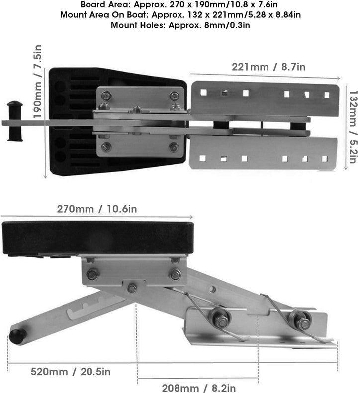 Aussenborder-Motorhalterung, Ersatz-Aluminium-Motorhalterung für Boote für 2-Takt 7,5-20 PS Kicker-H