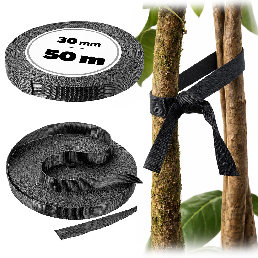KADAX Baumbindeband 30mm x 50m, Bindeband zur sicheren Befestigung von Bäumen & Sträuchern, Baumbind