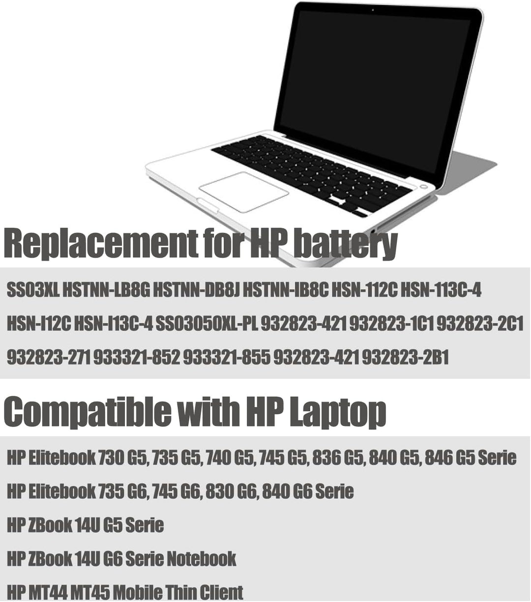 FengWings® SS03XL 933321-855 HSTNN-LB8G Akku 11.4V 47Wh, Eratz für Hp EliteBook 730 735 740 745 755