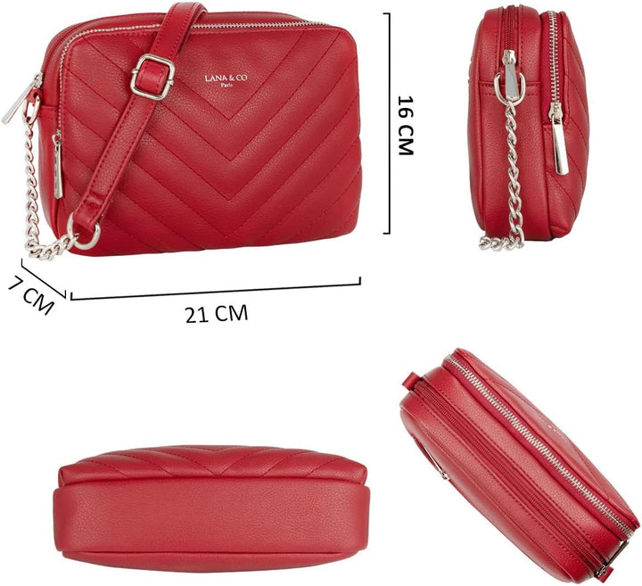 CRAZYCHIC - Damen Gesteppte Umhängetasche - Kleine Handtasche Kette Schultertasche - Frau Steppmuste