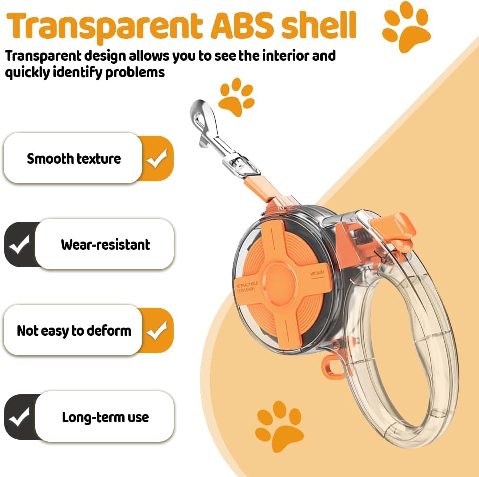 Hundeleine 4m, 360° verwicklungsfreie Ausziehbar Rollleine mit Reflektierendes Band, Ausziehleine mi